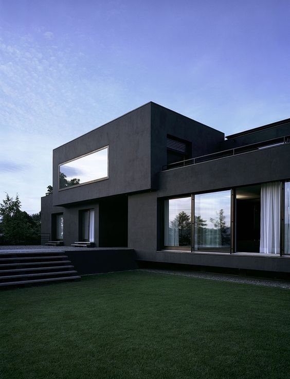 A Black Modern House In Argentina