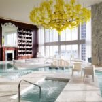 Decorative Yellow Crystal Chandelier Indoor Pool