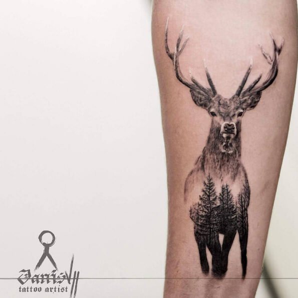 tree tattoos deer