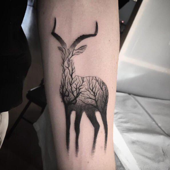 tree tattoos deer