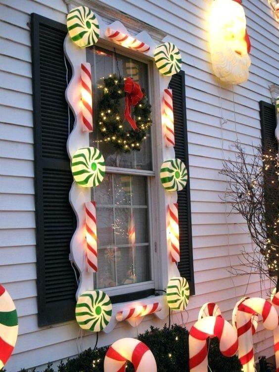 Outdoor Window Candy Lights Decor