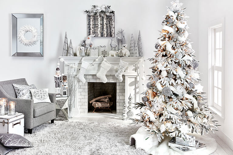 White And Silver Christmas Decorations - DECOR