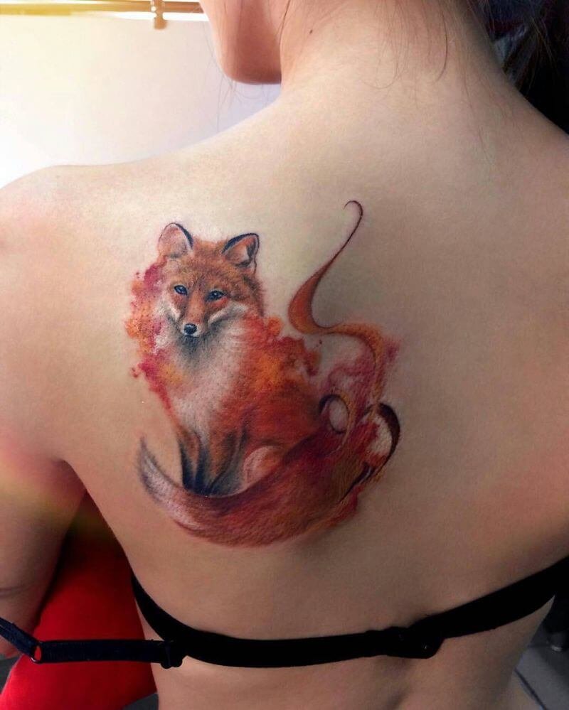 Watercolor Fox Tattoo Watercolor Tattoo Ideas - The Best Kind Of Tattoos Right Now