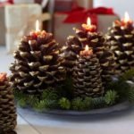 Pinecone Candles Christmas Centerpieces