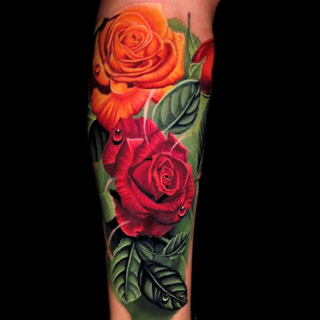 Forearm Single Red Rose Tattoo - Am-wintersun
