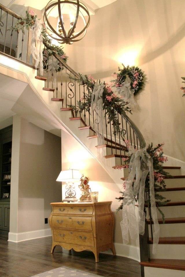 Image result for photos of UP STAIRS IN HOME WITH CHRISTMAS DECORATIONS&quot;
