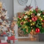 Ornaments And Greenery Hanging Baskets