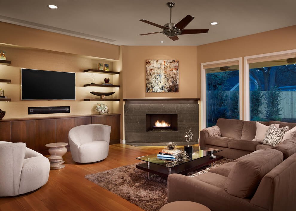 Elegant and Appealing Brown Living Room Design Ideas