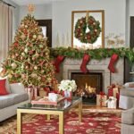 Living Room Decor In Red Gold